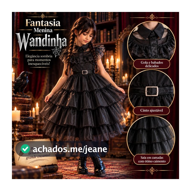 Fantasia Wandinha – Halloween e Festas à Fantasia, Eventos E Festas Cosplay
