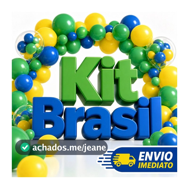 Kit Brasil Verde Amarelo Azul Pacote 50 Unidades Decoração Festa Copa Látex Premium