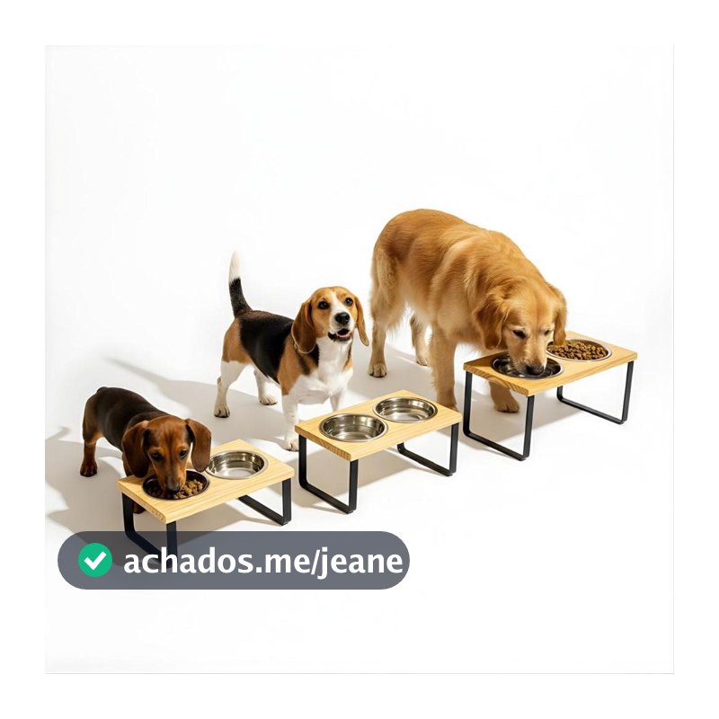Comedouro Para Cachorro Elevado PMG Pé De Ferro Tigela De inox Profissional