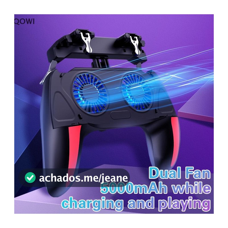 qo H10 Gaming Handheld Grip Controlador De Jogo Joystick Gamepad Para Pubg Gatilho Ventilador De Refrigeração Telefone