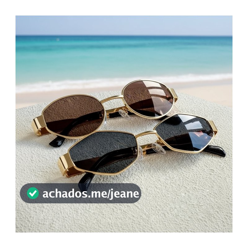 2PCS Óculos Oval Vintage Sunnies UV400 com Armação Metálica para Senhoras e Homens