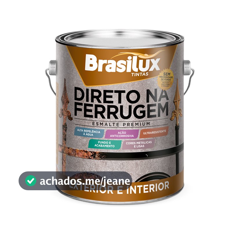 TINTA DIRETO NA FERRUGEM ESM. SINT 900ML BRASILUX - TINTA PARA PORTÃO TINTA PARA JANELA.