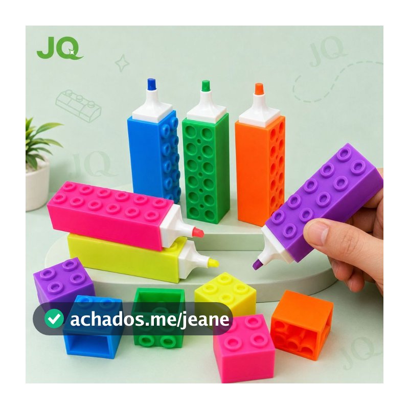 Giante 6 cores LEGO Marca Texto fluorescente de blocos de Construção Torre patchwork empilhavam