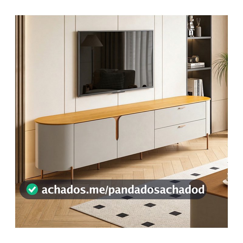 Rack Para Sala de Estar TV 75 Pol Orgânico Dion D05 Bali Cedro - Lyam Decor