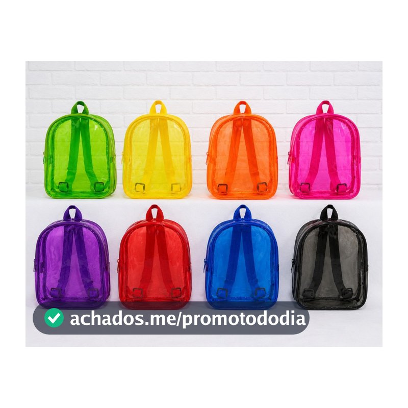 KIT COM 15 20 25 30 35 40 45 50 55 60 MOCHILAS em Plástico Cristal para Festas