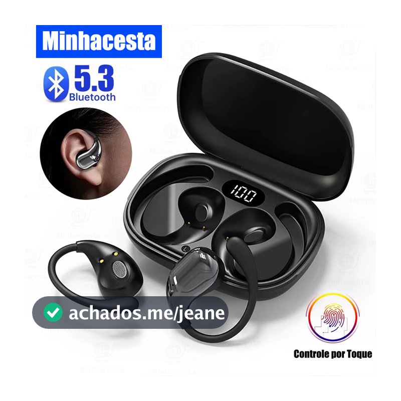 Fones de Ouvido Bluetooth 5.3 Sem Fio Com Controle De Toque Tecnologia de Condução Óssea Original B8