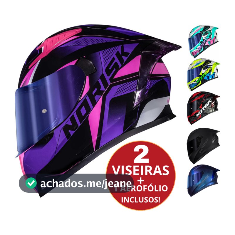 CAPACETE NORISK FLOW PULSE ROBOT DAYTONA MONOCOLOR VISEIRA EXTRA ESPORTIVO MASCULINO FEMININO