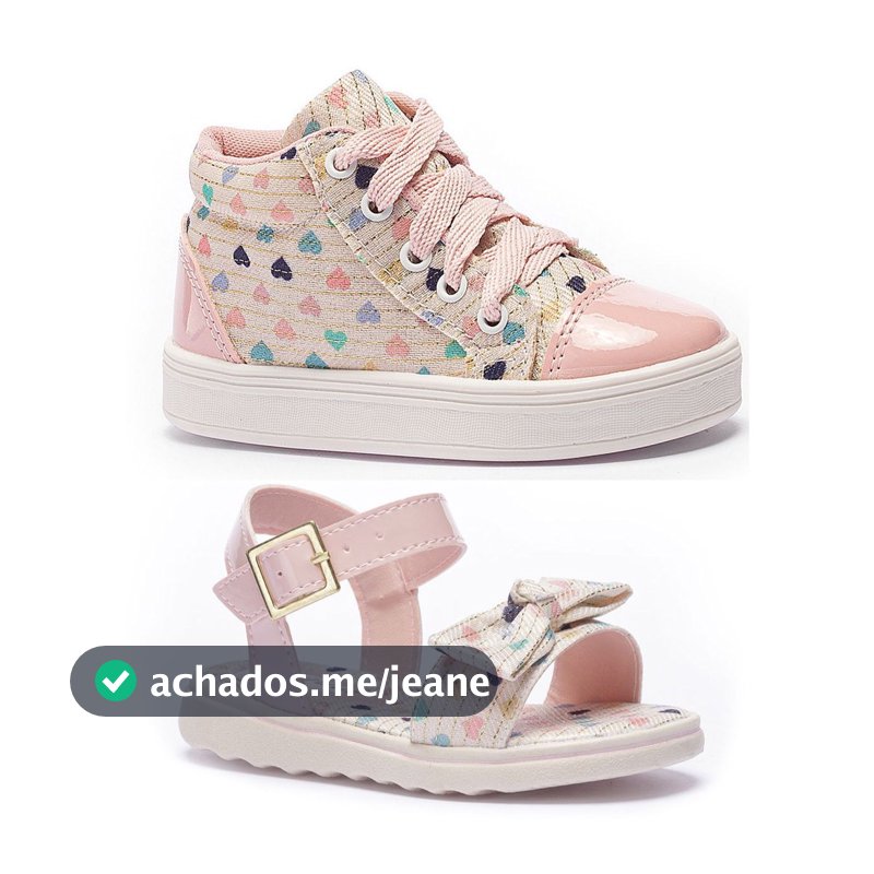 Kit 2 Pares Tênis Infantil Menina e Sandália Menina Tininha Escolar Confortável