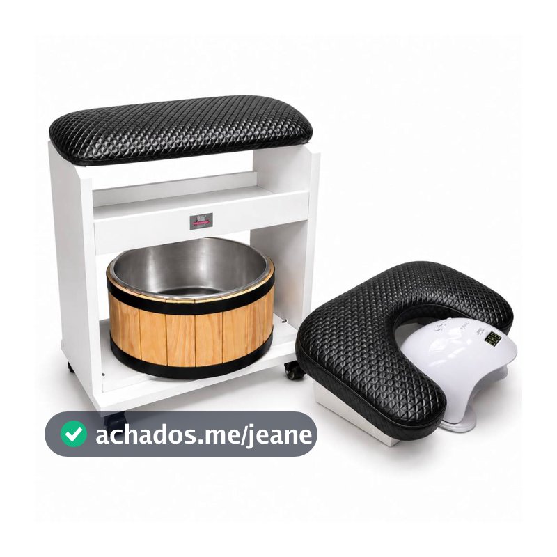 KIT Carrinho Spa dos Pés Podologia S29 + Apoio de Mão S28  – Profissional, Estável e Funcional