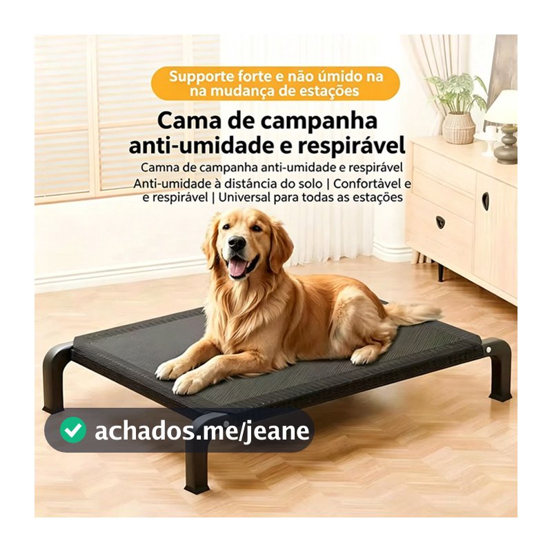 Cama Elevada Suspensa para Cachorro e Gato, Estrutura de Metal, Tecido Respirável Resistente