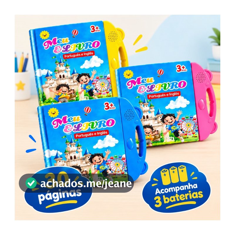 Livro Infantil Bilíngue Português Inglês Livro Interativo com Som Toque Inteligente Educativo Aprendizagem Crianças