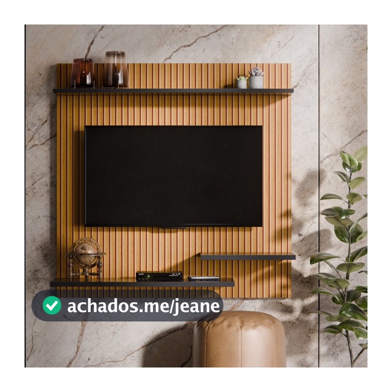 Suporte Painel Tv Quarto Sala Com Nichos Prateleira Até 32 Polegadas Madrid