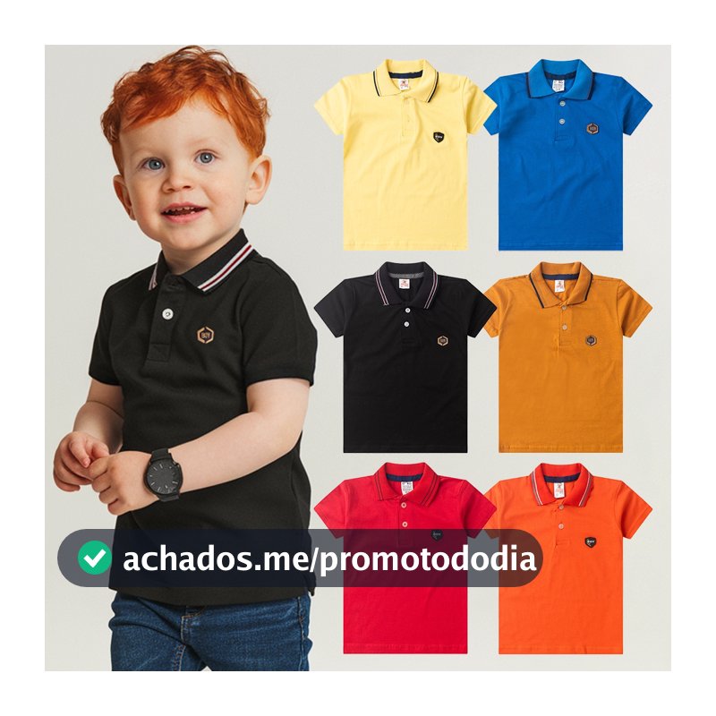 Kit Sortido 4 Camisetas Polo Menino Infantil Manga Curta Verão