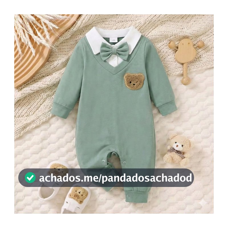 Macacão bebê menino Gravata Borboleta Bernardo