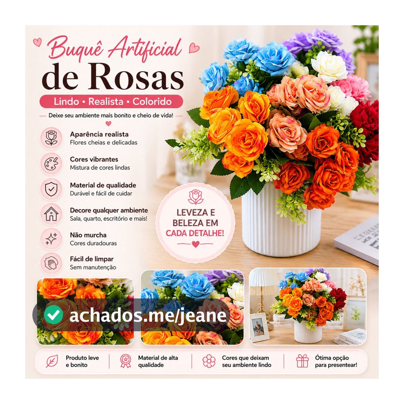Buquê Artificial de Rosas 29cm/0008