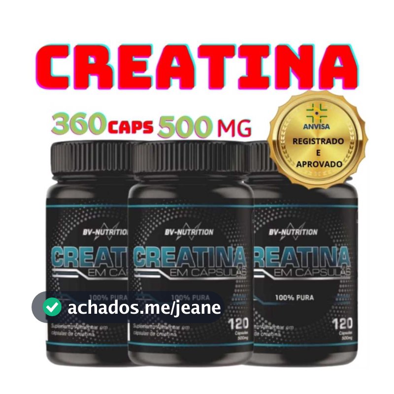 Creatina Concentrada PURA 3000mg 120 CÁPSULAS 500mg - BV Nutrition