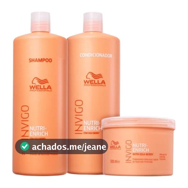 Kit Wella Invigo Nutri Enrich Secos Ressecados Luzes Reflexos Quimicamente Nutrição Reparação