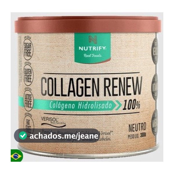 COLLAGEN RENEW -  COLÁGENO HIDROLISADO 100% VERISOL 300GR SABORES - NUTRIFY