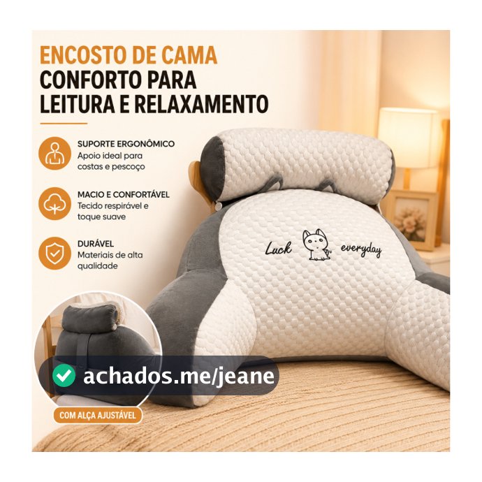 Almofada Ergonômica Multiuso Suporte Apoio Lombar Versátil Travesseiro Luxo para Cabeça e Lombar
