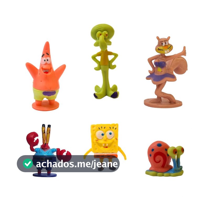Kit Bob Esponja e sua turma enfeite de aquário Mini 6 peças