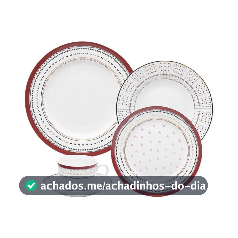Aparelho de Jantar e Chá 30 Peças Oxford Flamingo Lafayette