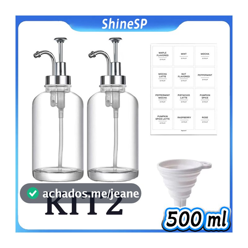 Kit 2 Dispensador De Xarope Para Café Transparente E Funcional Pronta Entrega