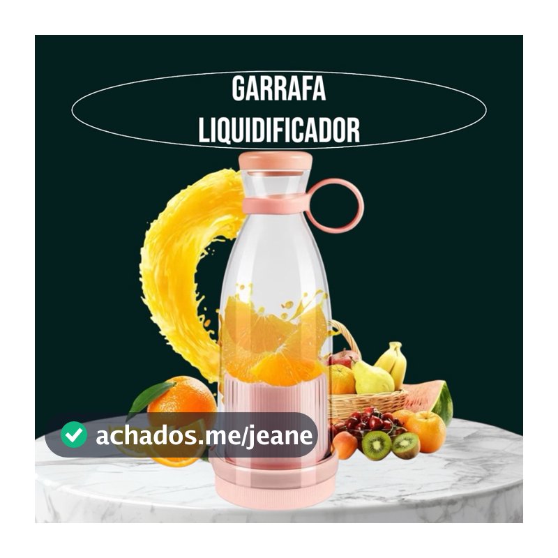 Garrafa Liquidificador Portátil Mini Mixer Juicer Recarregável Shake Cabo USB Elétrico 420ml