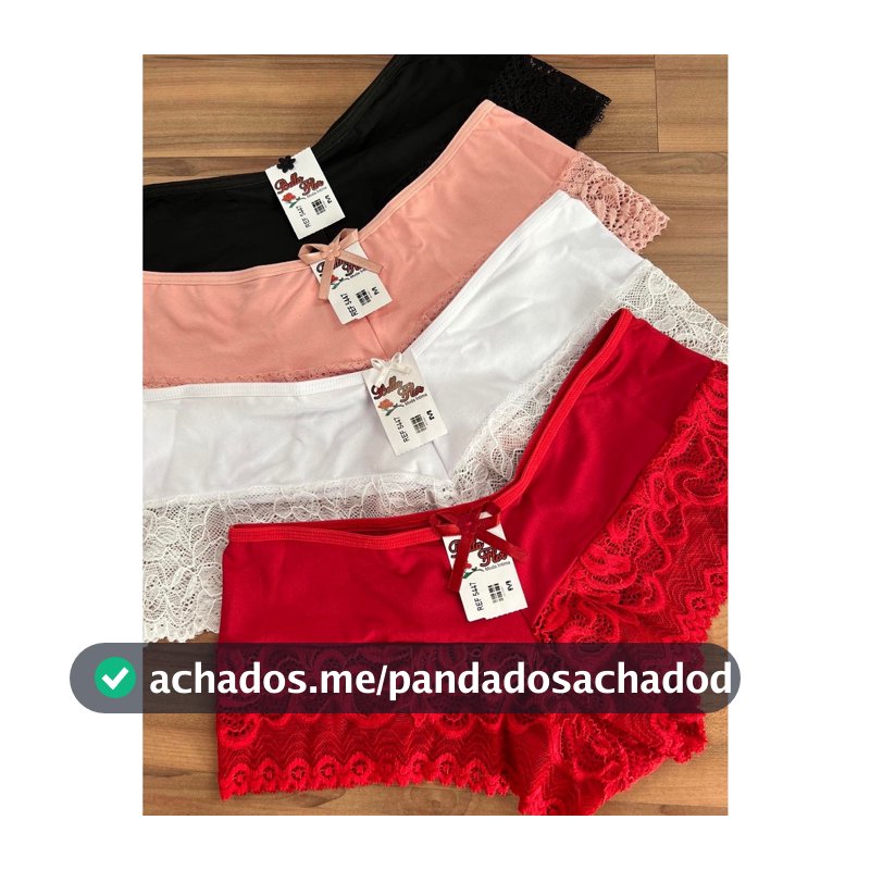 Kit com 10 Calcinhas de Renda Box Shortinho Cueca Boxer Feminina Linda Lingerie Moda íntima