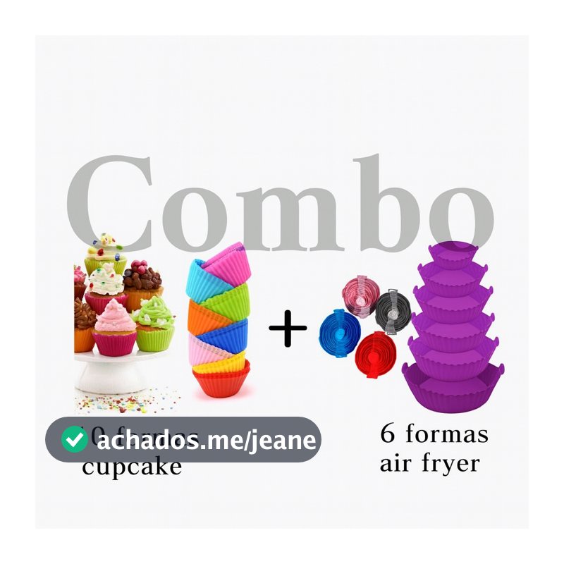 Kit 6 Formas Airfryer Tamanhos Variados + 12 Peças Mini Forma de Silicone para Cupcake Bolo Gelatina e Mini Muffin