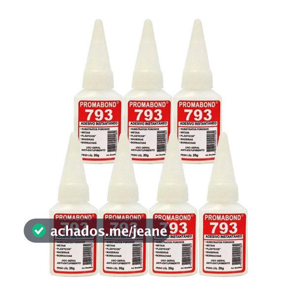 Kit 07 Cola Instantanea Promabond 793 Uso Geral 20g