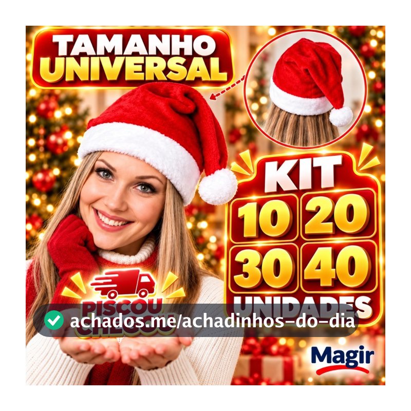 Gorro de Natal Papai Noel Luxo Decoração Árvore Enfeite Personalizado Premium Ideal Para Festas e Fotos