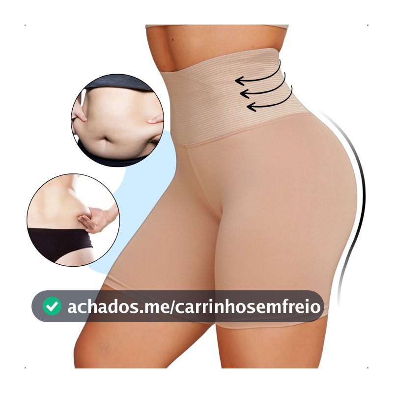 Short Cinta Modelador Bermuda Reduz Medidas Pós Cirúrgico Levanta Bumbum Efeito Lipo Compressão