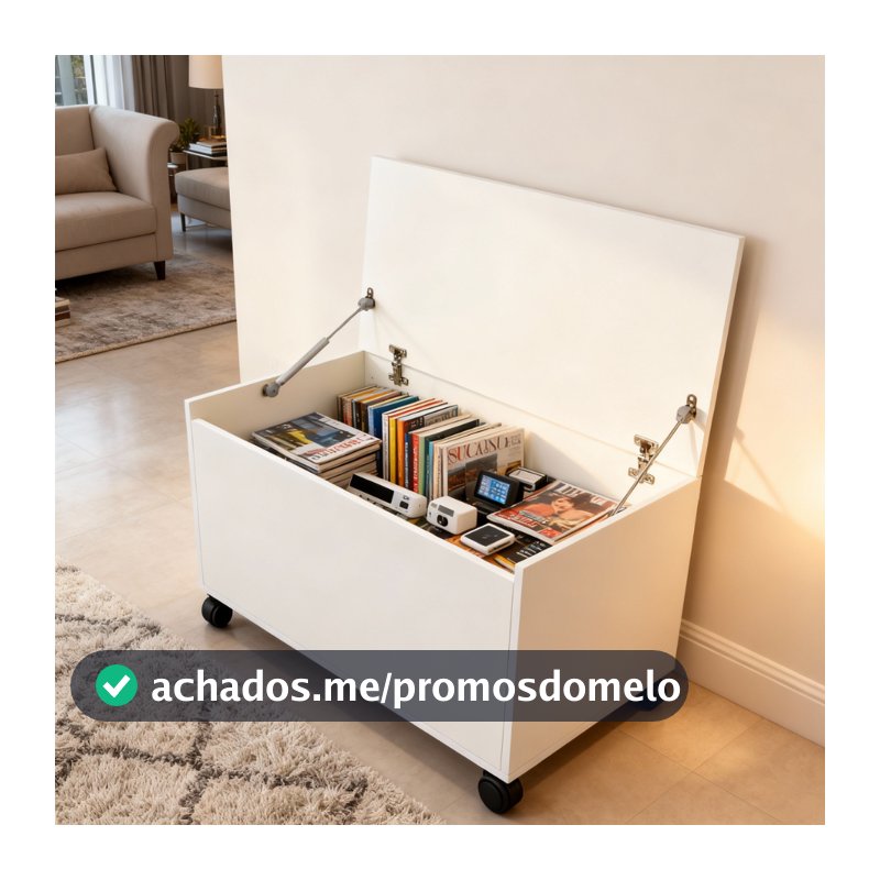 Baú Grande Multiuso Rodinhas Organizador Brinquedos Objetos Sala Quarto Infantil Guardar Bagunça MDF