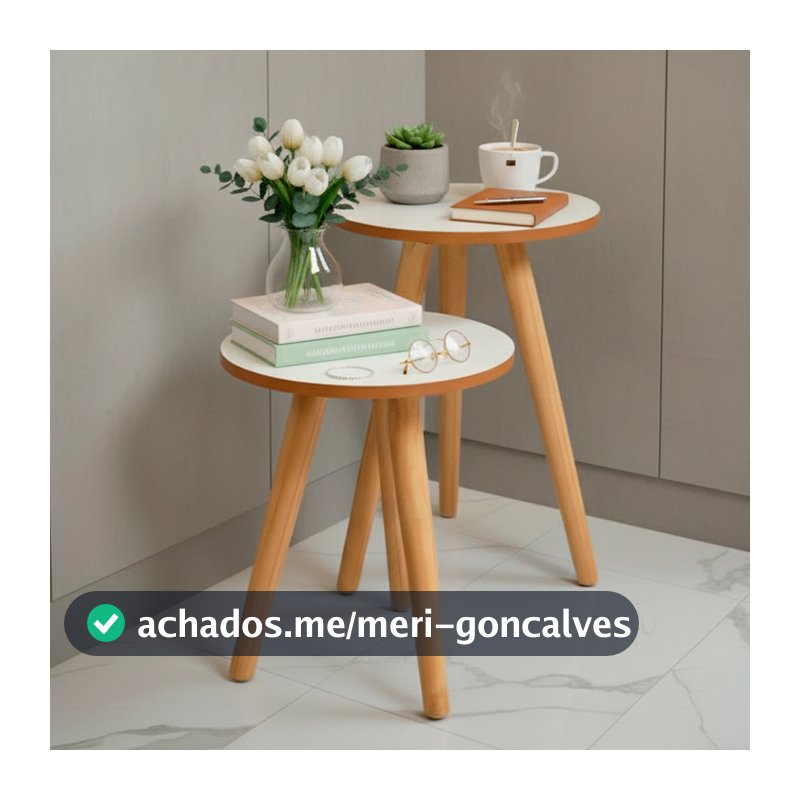 Mesa Pé Palito De Apoio E Lateral Sofa Mdf ou Mdp E Madeira