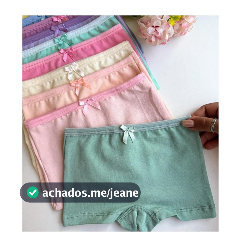 Kit 10 Calcinhas Infantis Box Cotton | Algodão Premium com Elastano Confortável LISA menina