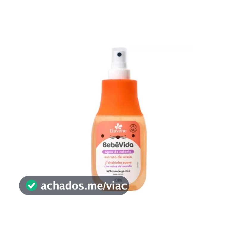 Água de Colônia Bebê Vida Davene 200ml Spray