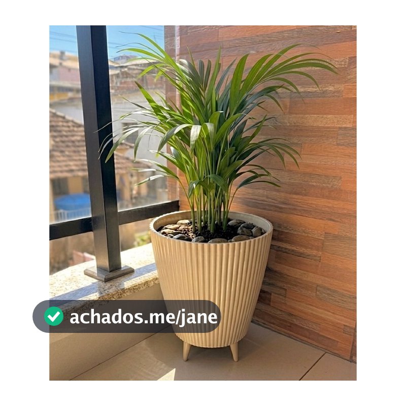 Vaso para Planta Canelado 34x26 Coluna Decorativo Jardim Sala Moderno Resistente