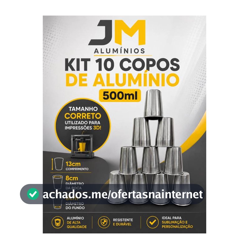 Kit 10 Copos de Alumínio Multifuncional 500ml
