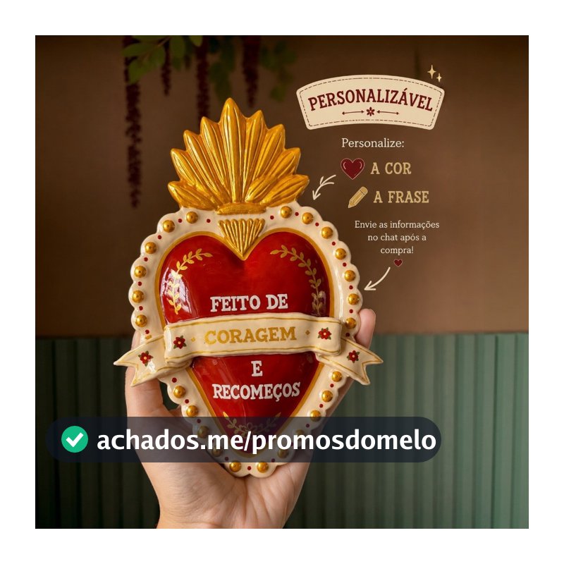 Coração Mexicano Milagrito PERSONALIZADO com Frase | Decoração de Parede Artesanal