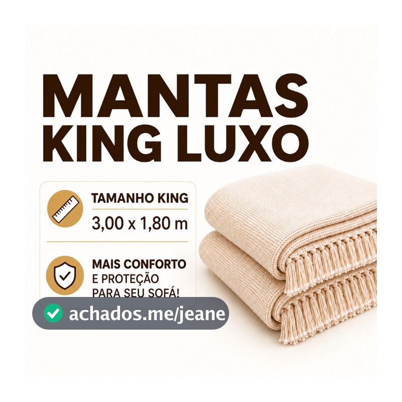 Mantas Para Sofá KIT 2 King Luxo 3x1,80m Protetora Decorativa