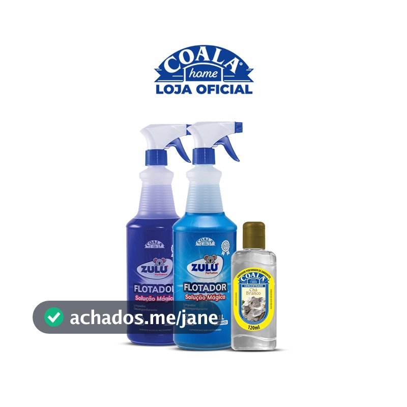 Kit  Flotador Desengordurante Zulu Perfumes/Coala - 1 Lavanda + 1 Tradicional  + 1 Limpador Concentrado Coala 120ml