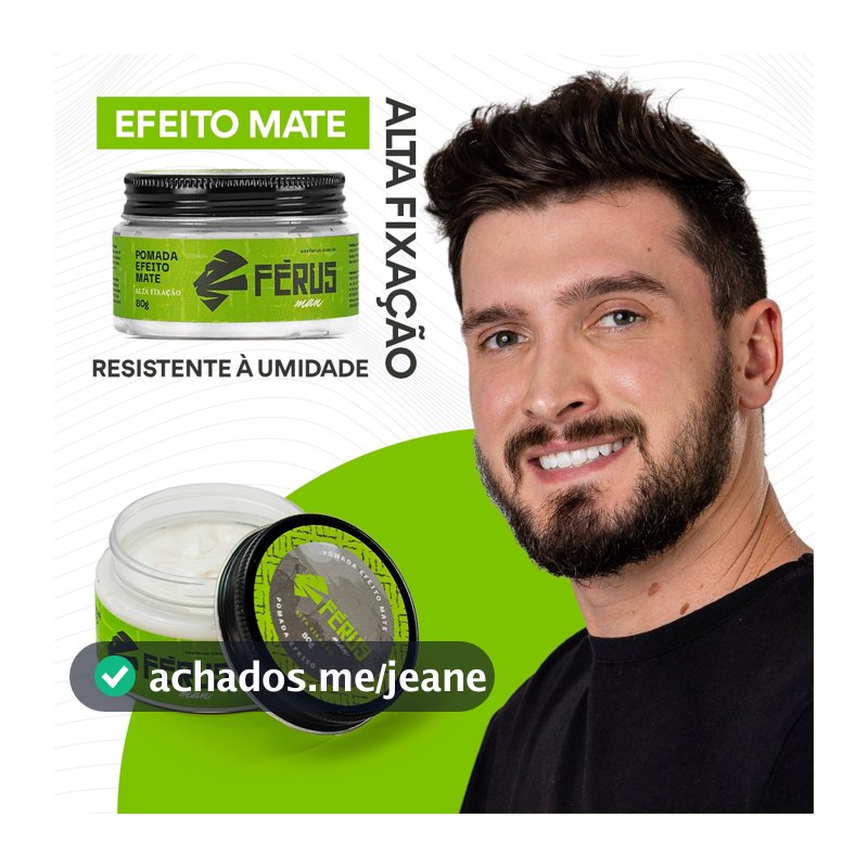 Pomada Modeladora Cera Cabelo Masculino Efeito Mate Férus Man 80g
