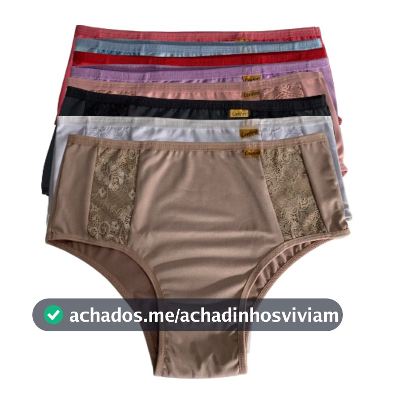 Kit Calcinha Feminina 3 ao 10 Plus Size Cós Alto Calçola Cintura Alta Senhora Com Renda Lingerie Vovó