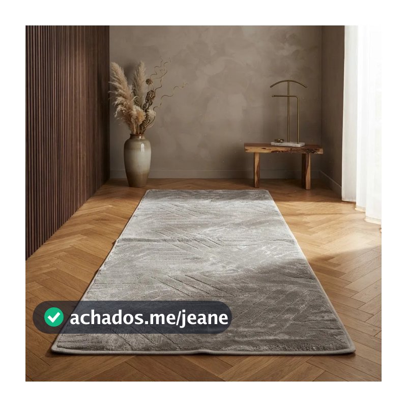 Tapete Passadeira Pelo Baixo Jacquard Relevo Antiderrapante