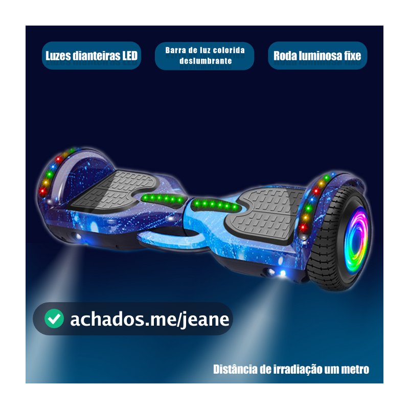 Hoverboard 6.5" Overboard Infantil Elétrico Skate Led Bluetooth Bateria Grande Autonomia Motor Brushless
