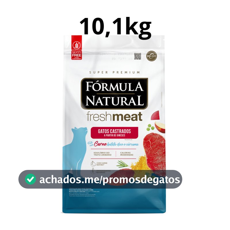 Ração Gato Castrado Fórmula Natural Fresh Meat Sabor Carne 10,1Kg