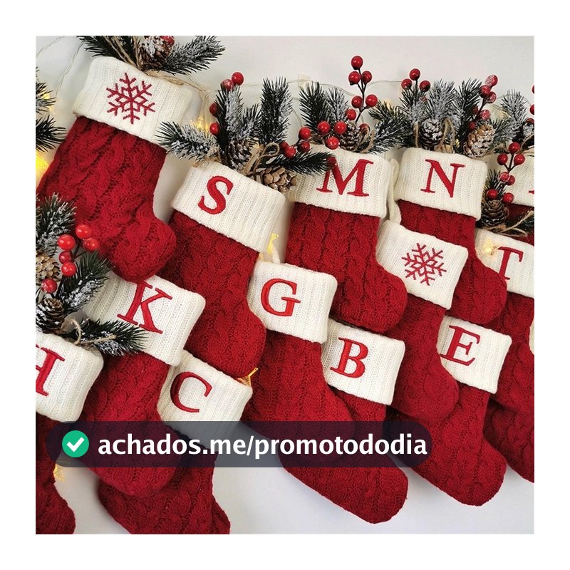 Enfeite de Natal Letras de alfabeto completo Vermelhas  Meias De Natal Pingentes De árvore De Natal,