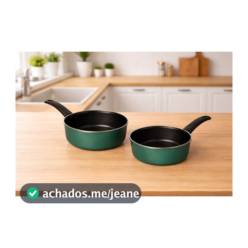 Jogo Kit de 2 Panelas Antiaderente sem tampa 20 Cm e 18 Cm Ou 1 Fervedor Antiaderente 14Cm