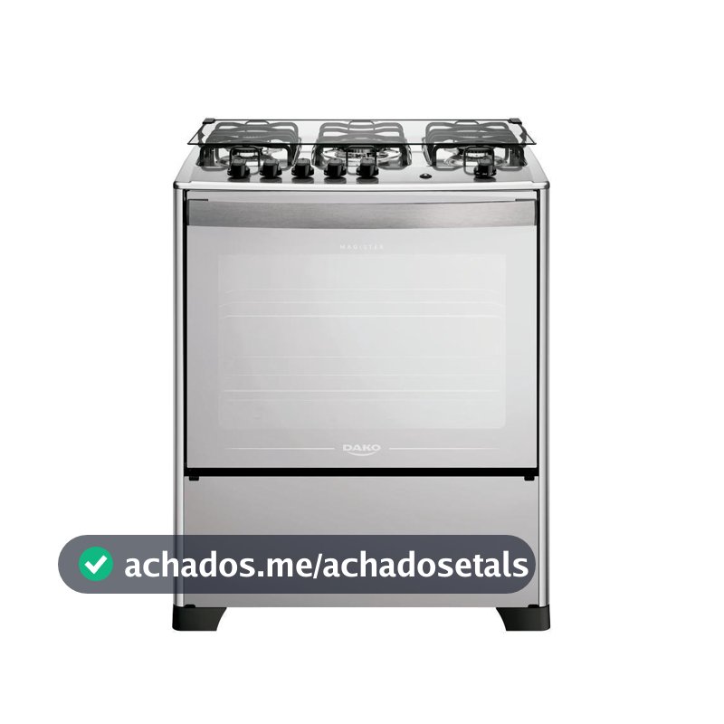Fogão 5 Bocas Dako Magister Style Espelhado Com Mesa Inox Preto Bivolt