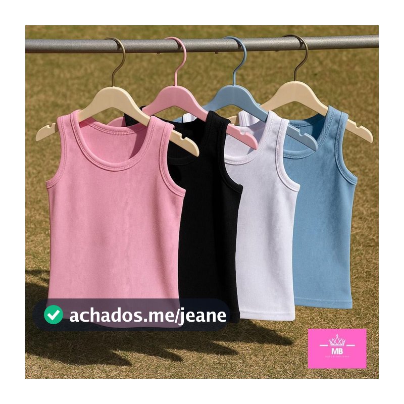 Blusa Regatas Infantil Feminina coloridas - Verão 1 unidades ou Kit 4 unidades